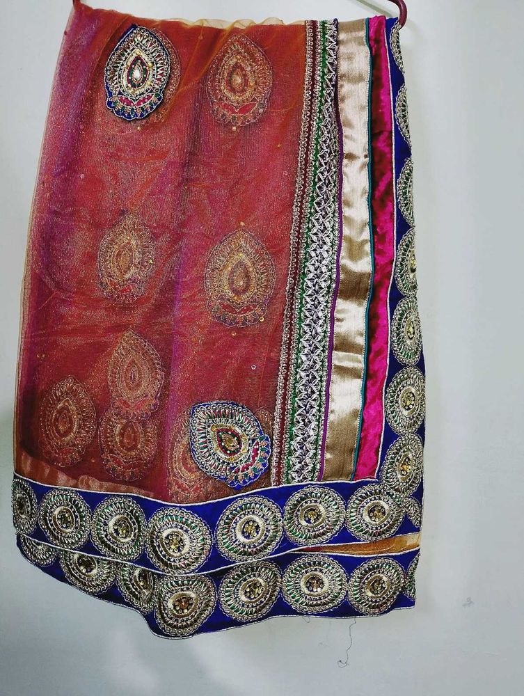 Embroidered Net Saree