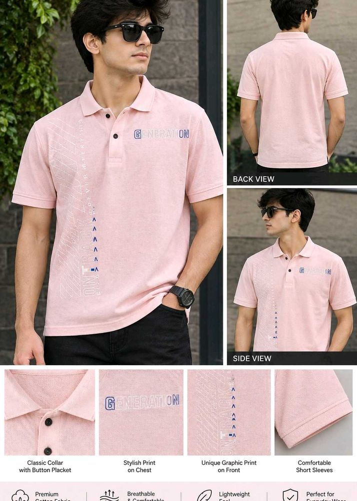 Men's Pink Polo Shirt