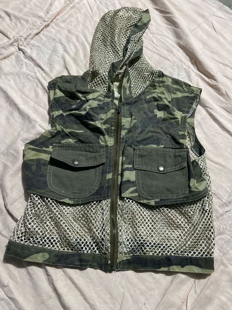 Camo Vest with Hood