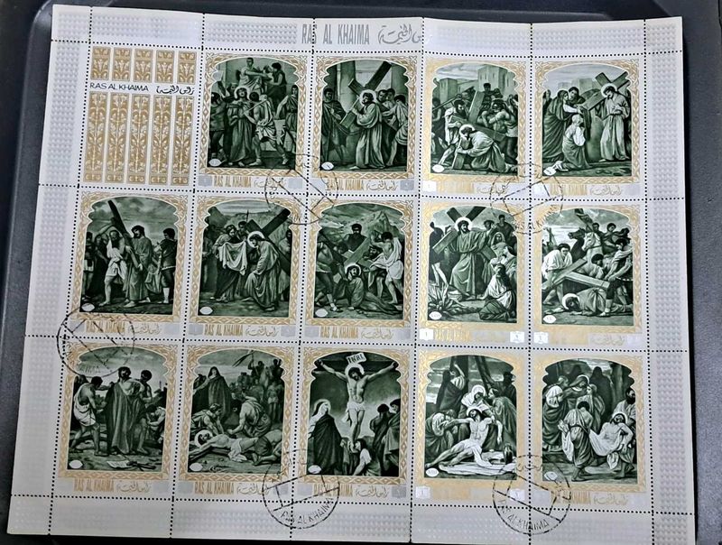1960-70s Souvenir sheet of postage stamps