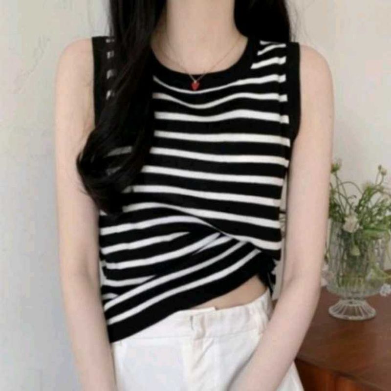 Stripped Korean Sweater Vest