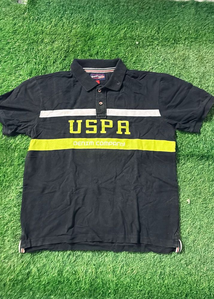 USPA Denim Company Black Polo Shirt