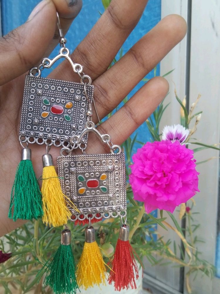 Colourful Oxidised Earings