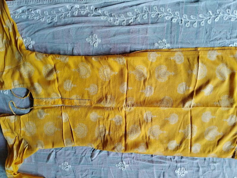 Yellow Printed Kurta Set