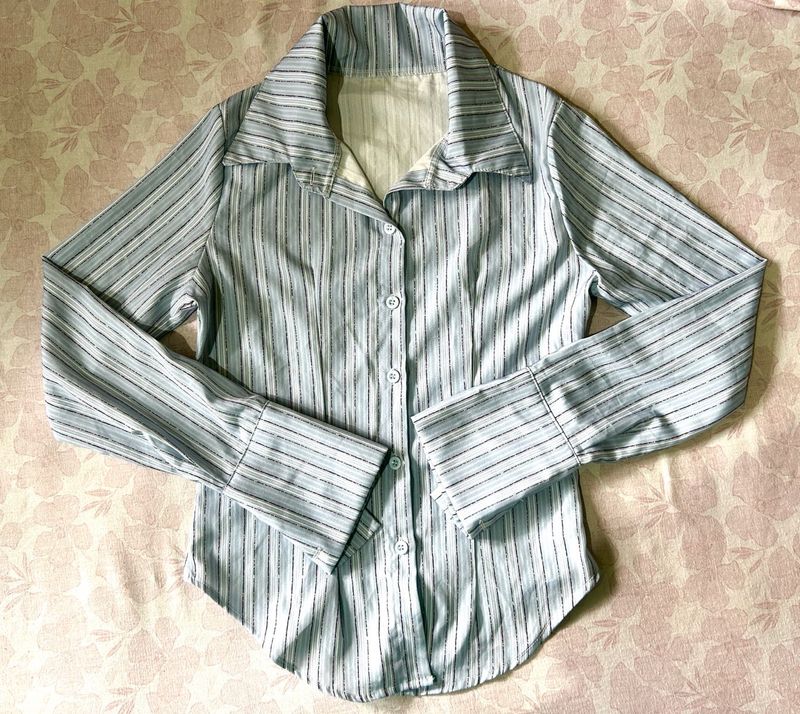 Savana Blue Striped Button-Up Shirt