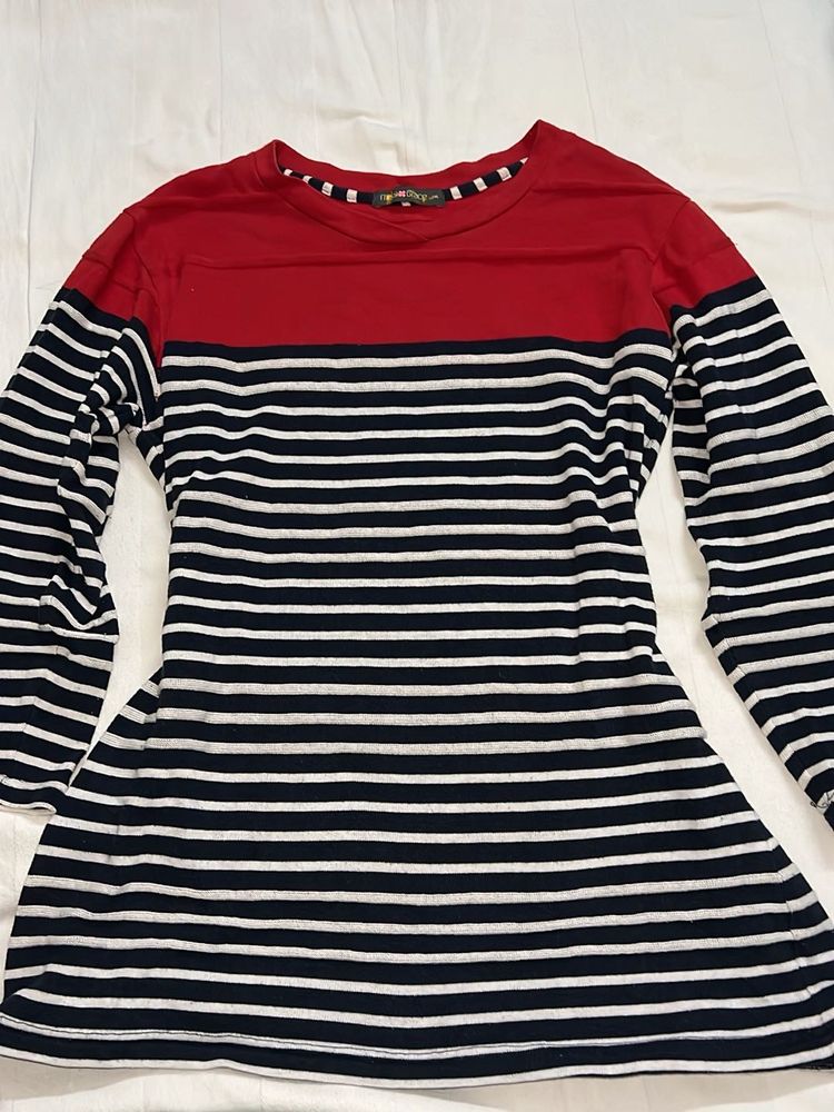 striped 3/4 sleeves tshirt