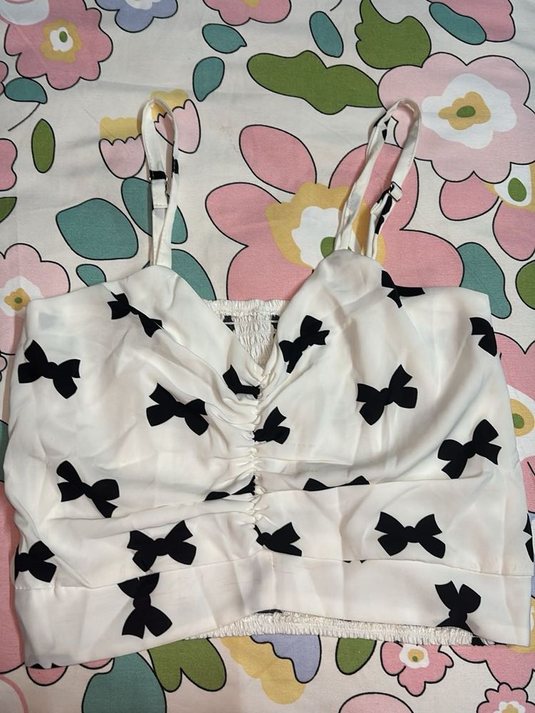 Cute Bow Print Cami Top