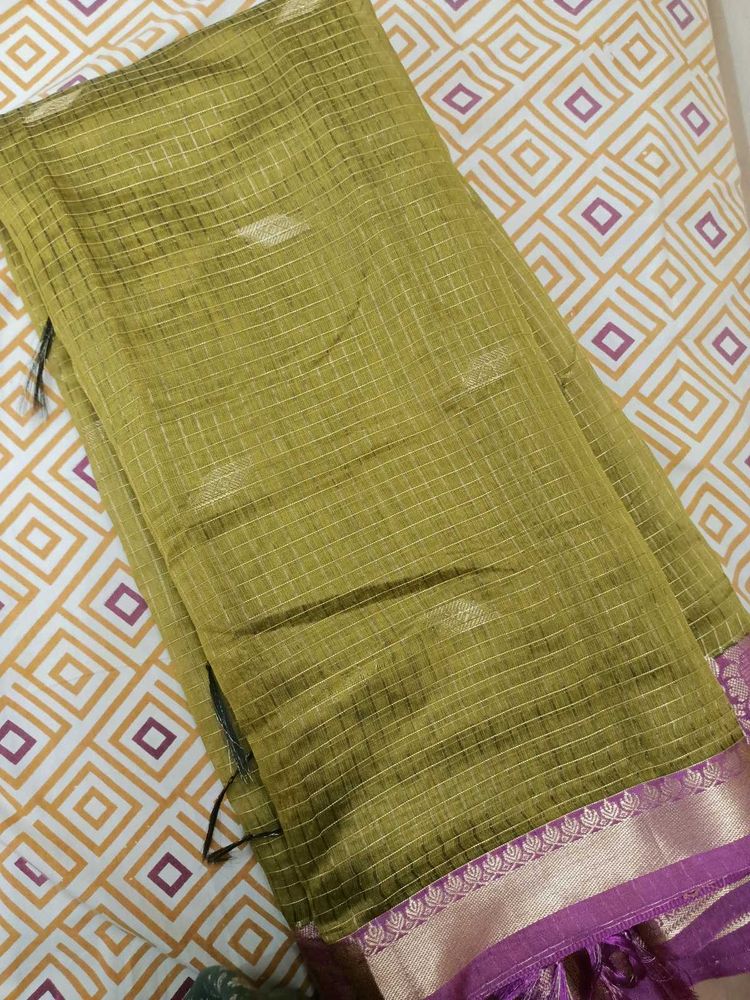 Elegant Olive Green Saree
