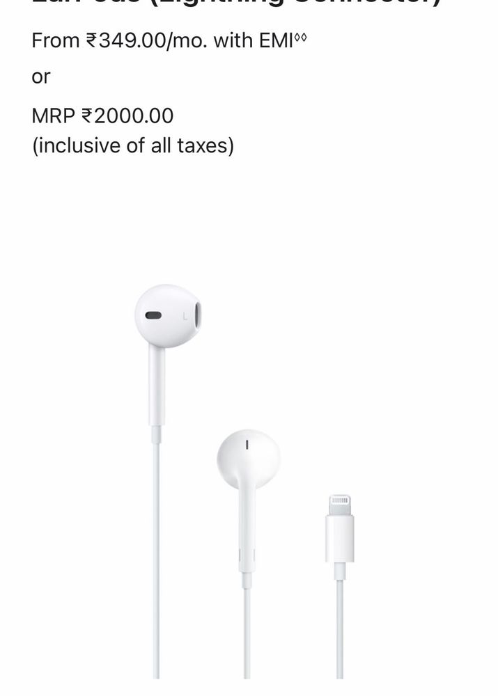 Original Apple Earphones with Lightning Connector