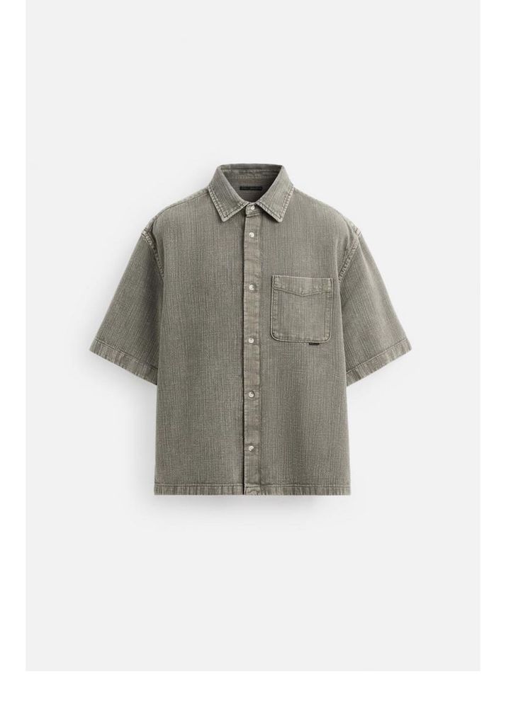 WASHED TEXTURED SHIRTBROWN / TAUPE - REF