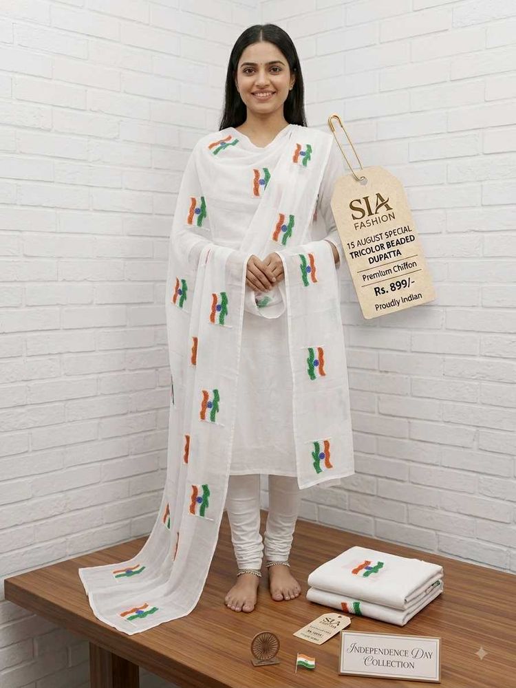 15 AUGUST special national flag duppata for girls/