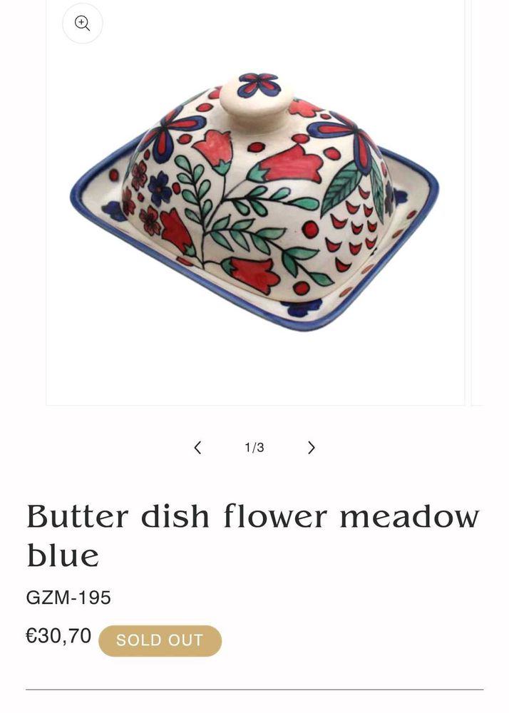 Gall &amp; Zick Ceramic Butter dish Flower meadow blue