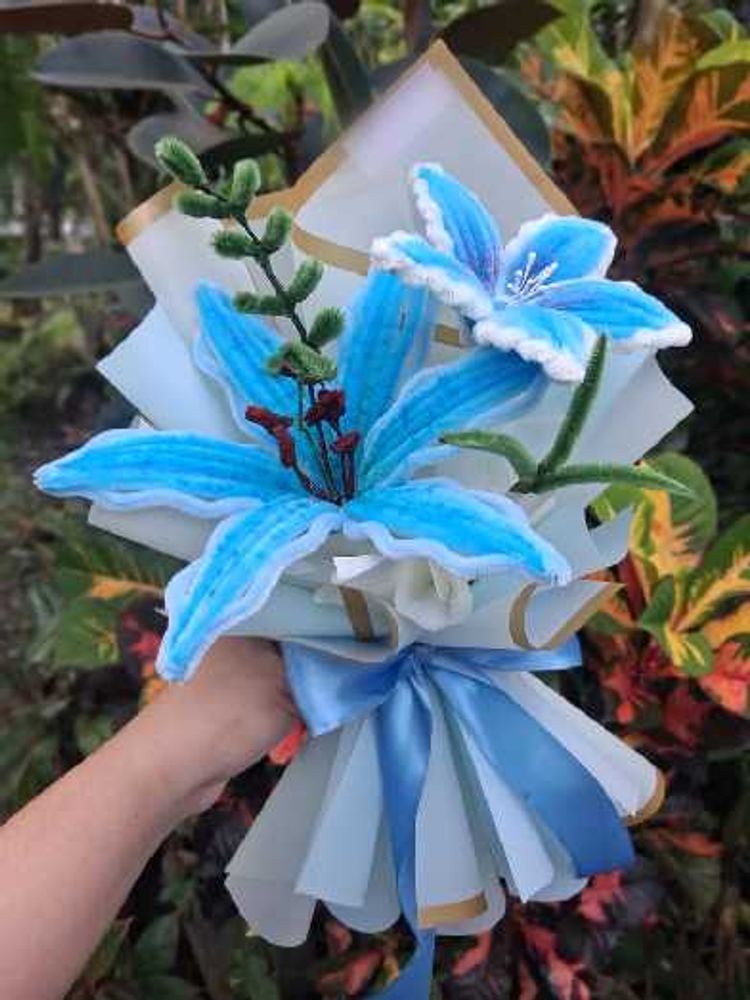 Beautiful Blue Lily Bouquet
