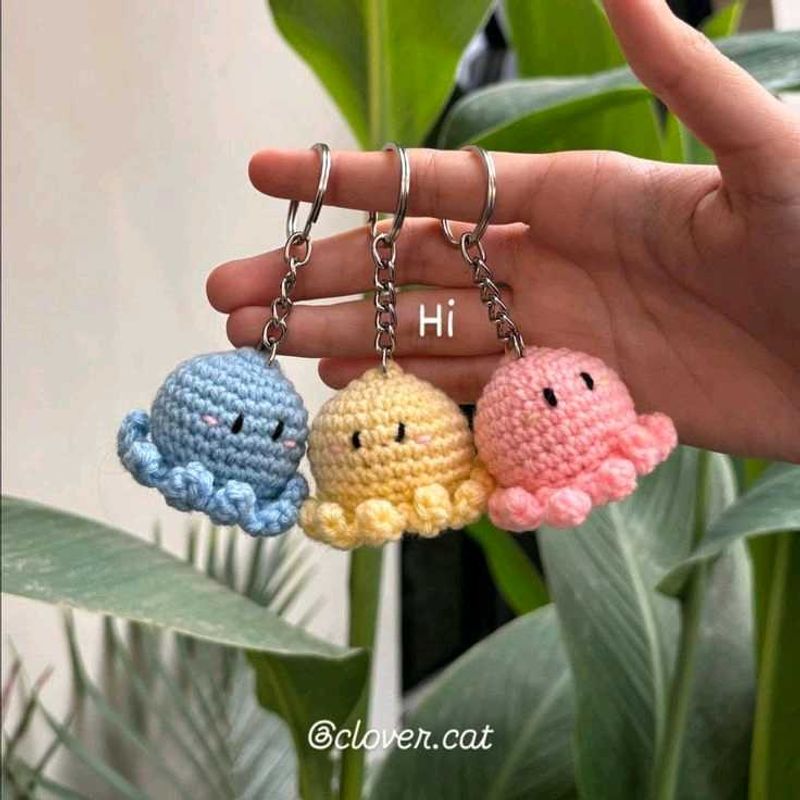 Crochet Octopus Keychains