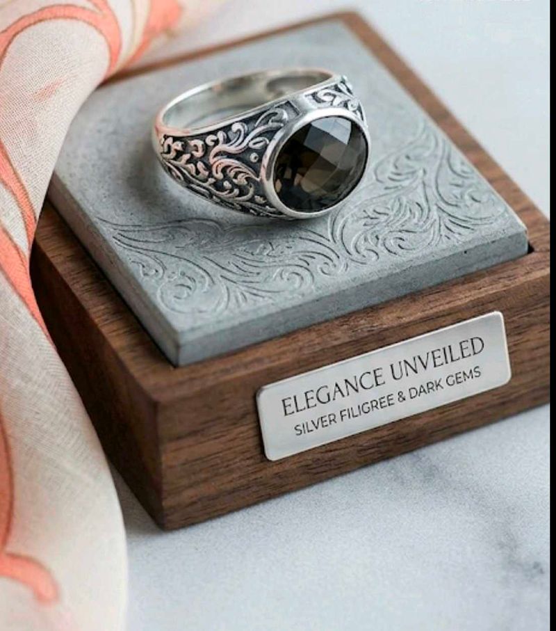 pure silver gents ring