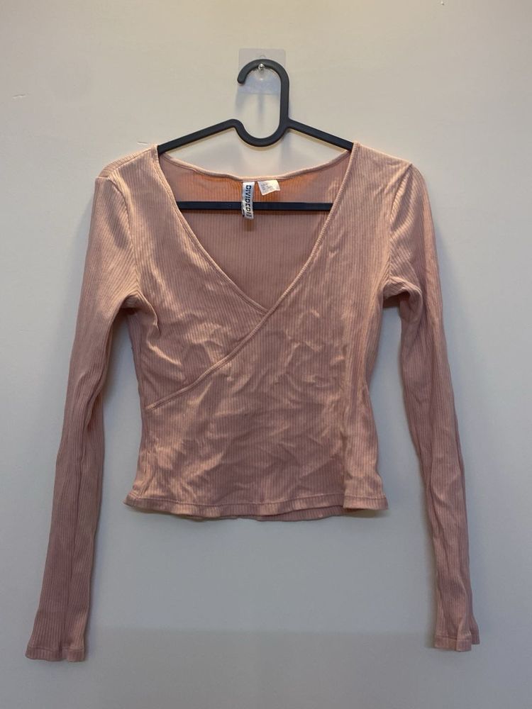 Cute Pink Wrap Top