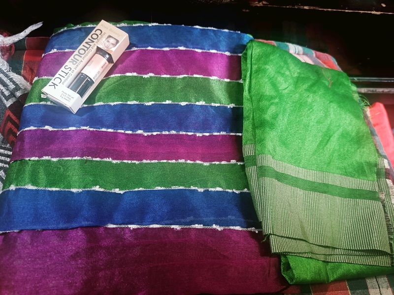 Beautiful Multicolour Saree With Free Gift