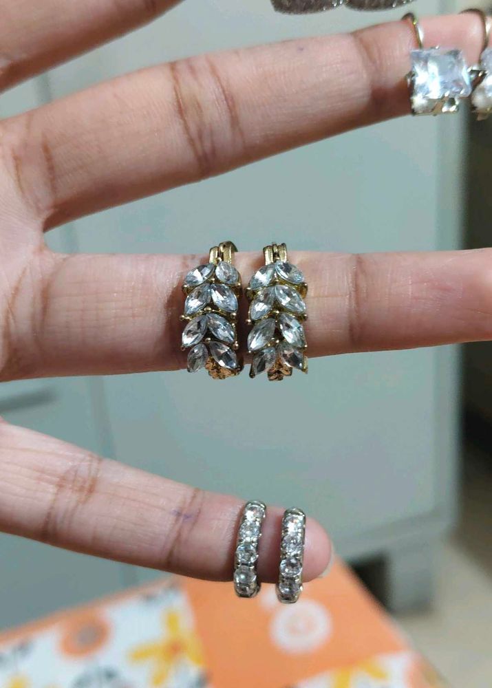Savana Elegant Crystal Leaf Hoop Earrings