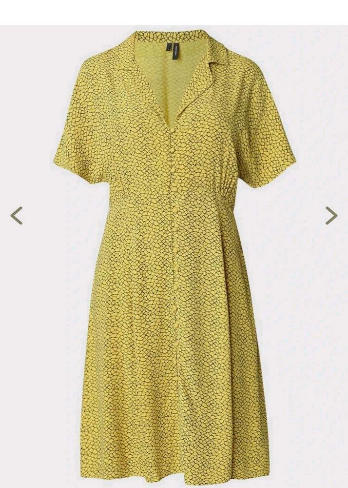 Yellow Print Mini Dress