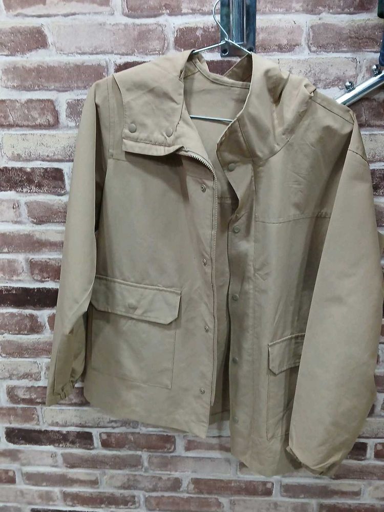 Classic Beige Hooded Jacket