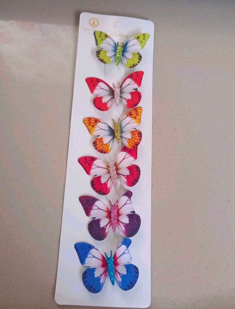 Set of 6 Butterfly Hair Clips