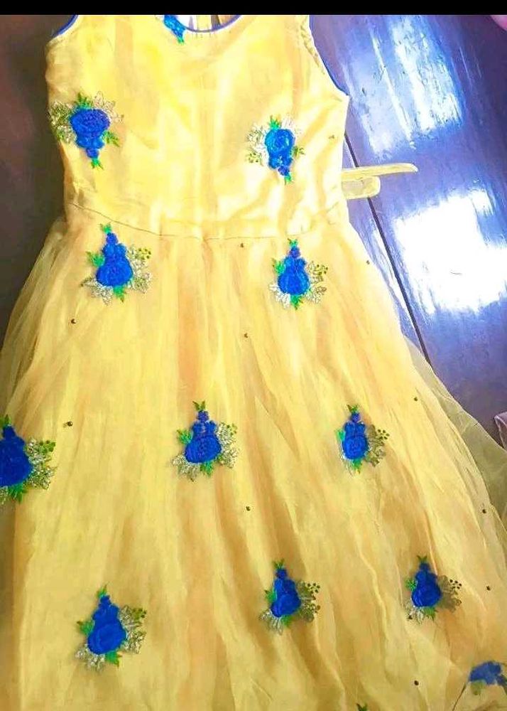 Yellow Embroidered Gown