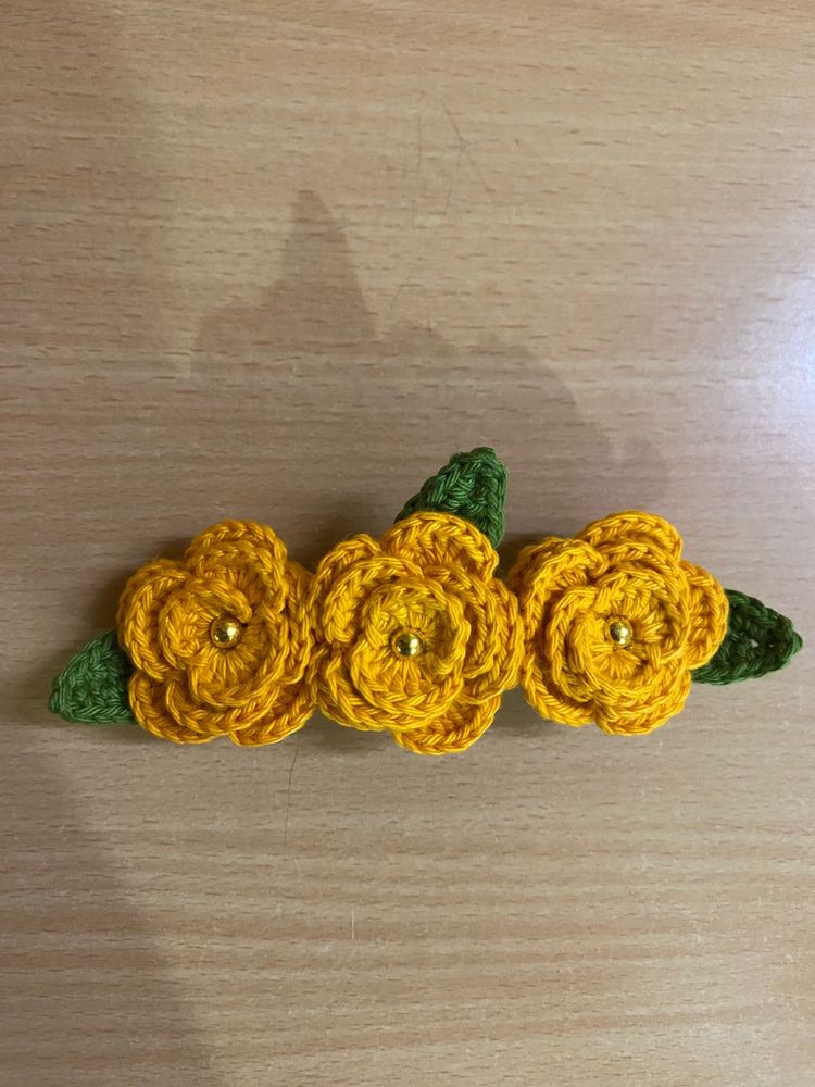 Handmade Crochet Flower Hair Clip