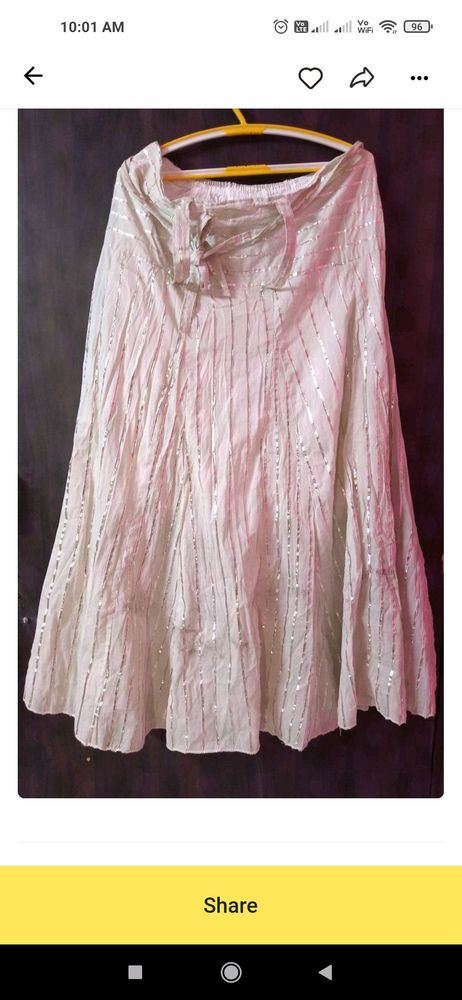 long ethnic white skirt