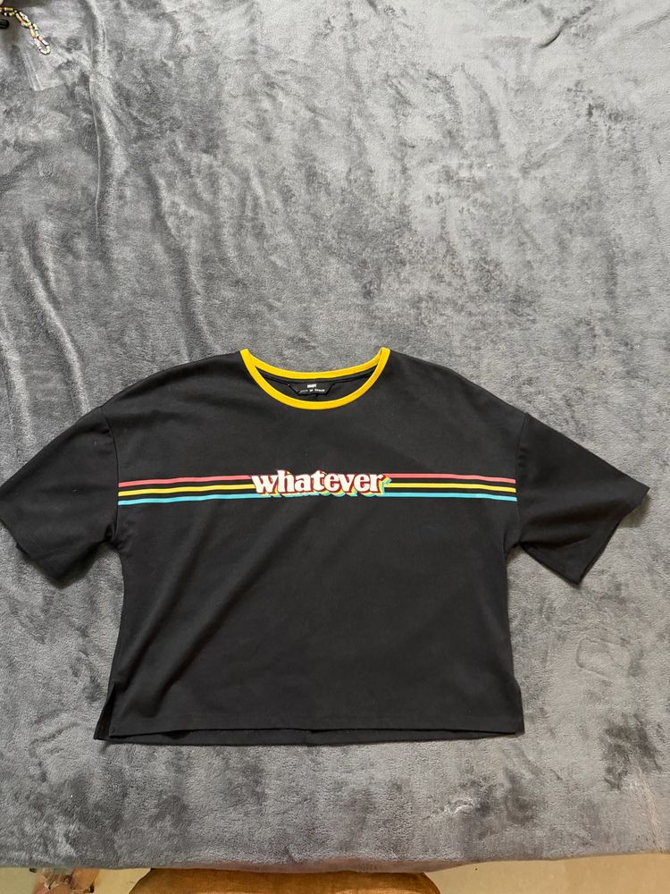 Graphic "Whatever" Crop Top