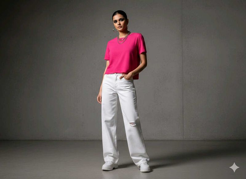 🎭🧁Pink Cropped T-Shirt