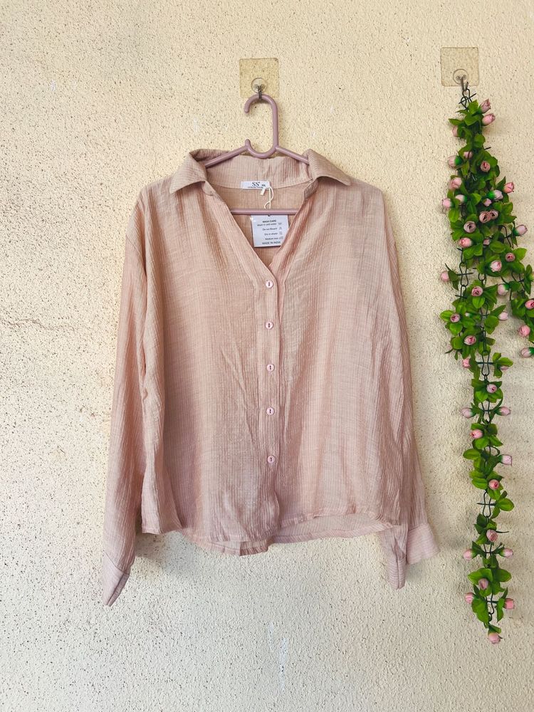 Sheer Button-Up Blouse