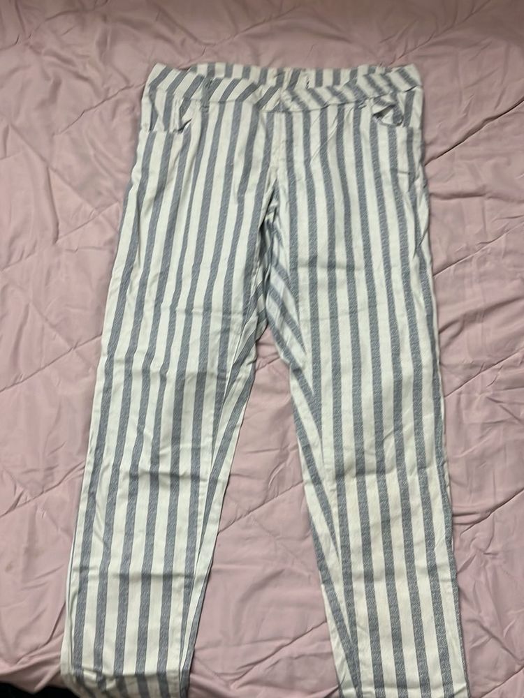 Striped High-Waisted Pants