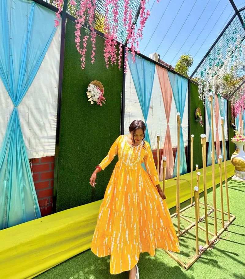 Beautiful Yellow Anarkali Gown