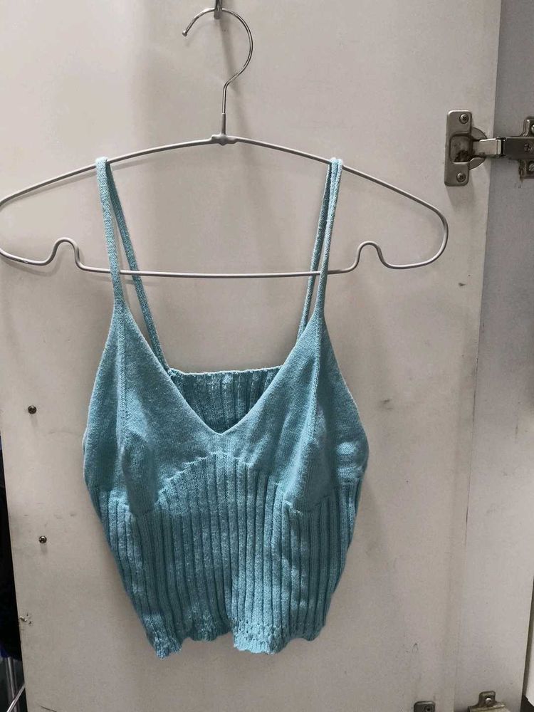 Light Blue Knit Camisole Top