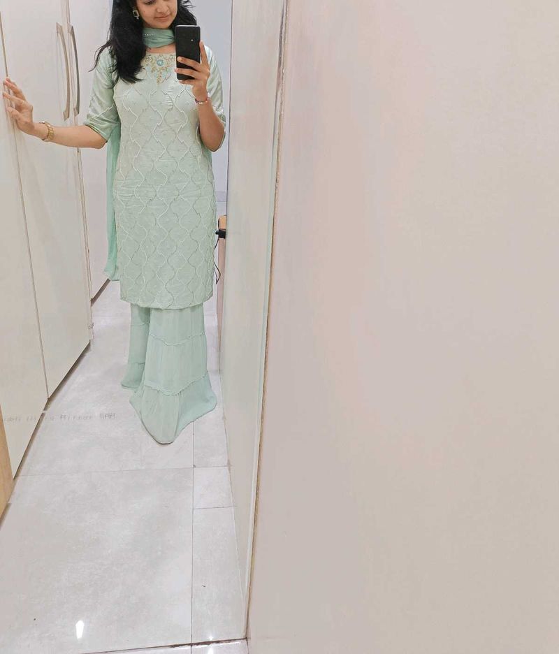 3piece Heavy Sharara Suit For Women Nd Girls
