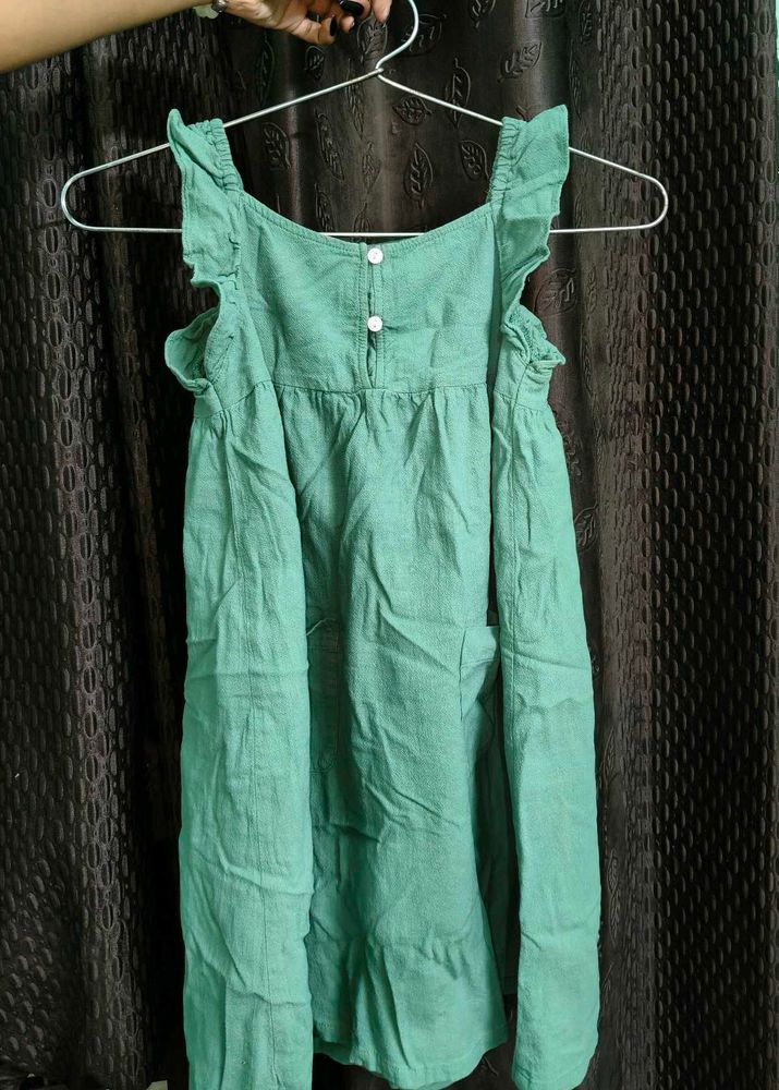 Green Ruffle Strap Dress
