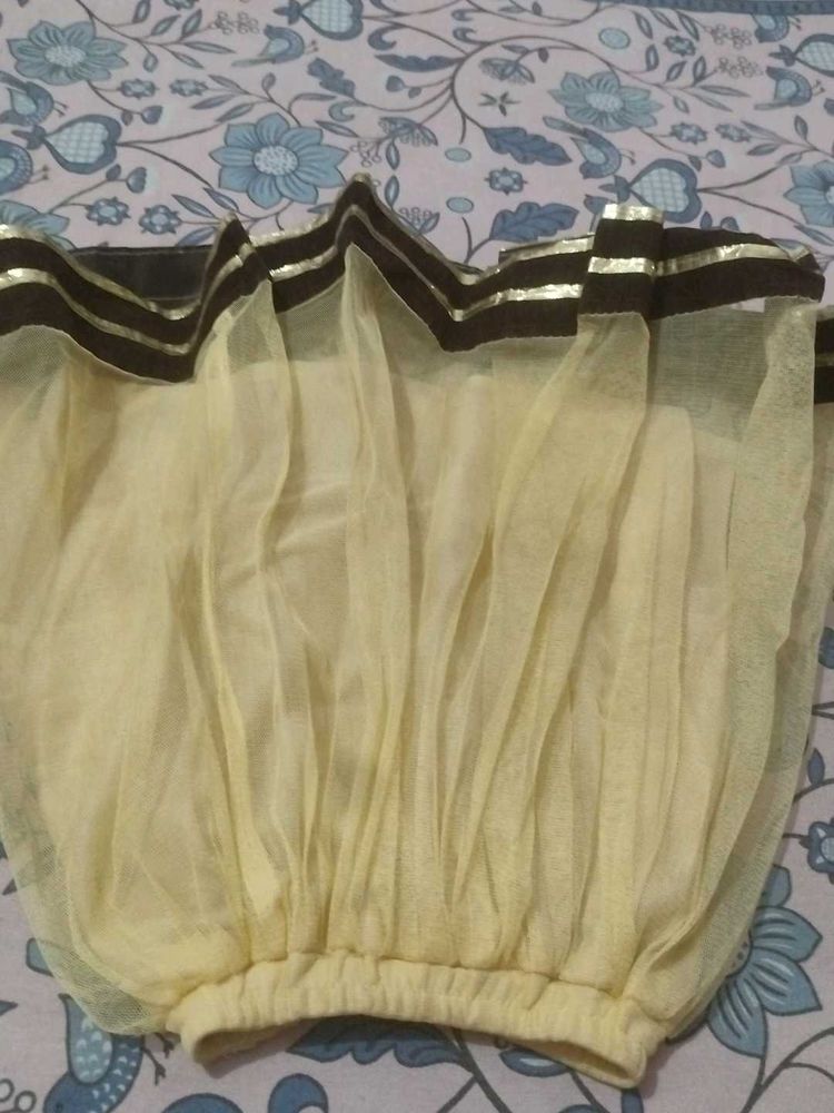 Yellow Ethnic Skirt with brown top