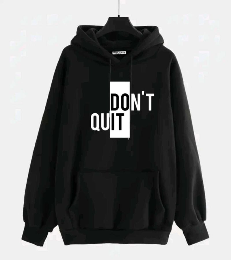 Black Woolen Hoodie
