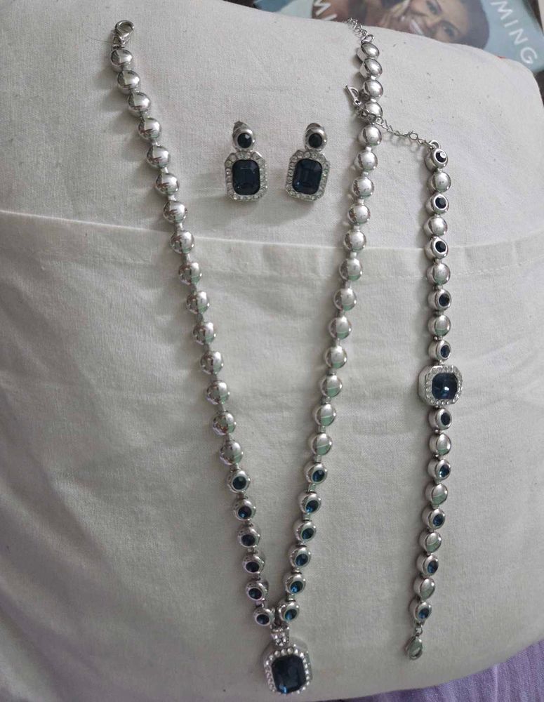 Blue crystal SS Jewelry Set
