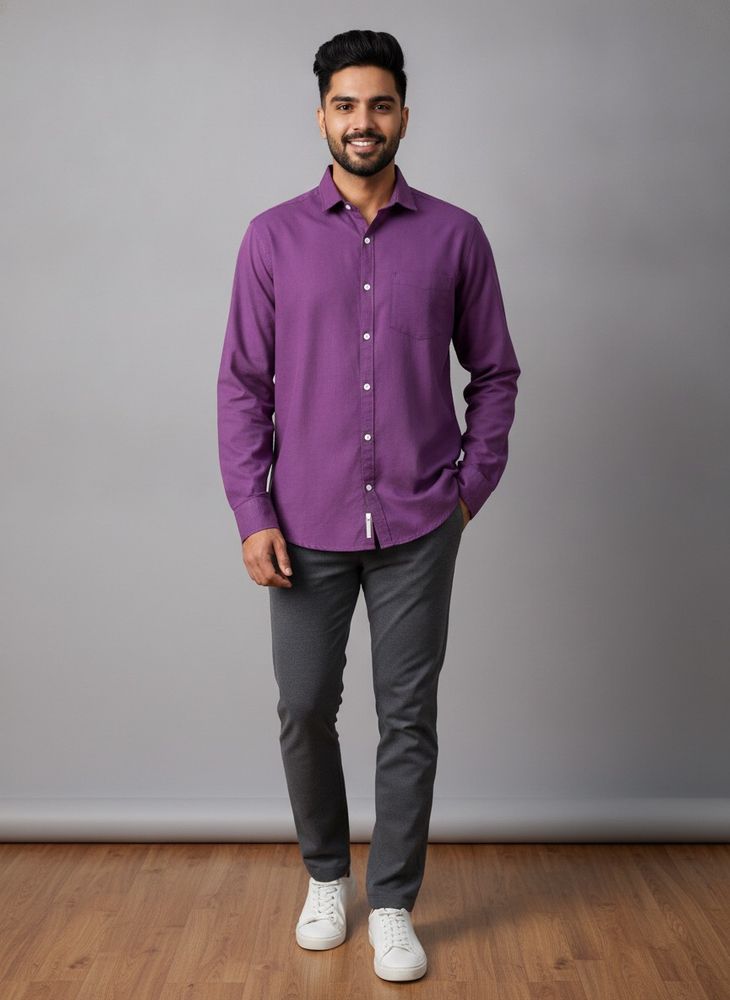 Men's Purple Button-Down Shirt