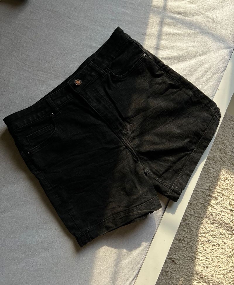 Black Denim Shorts