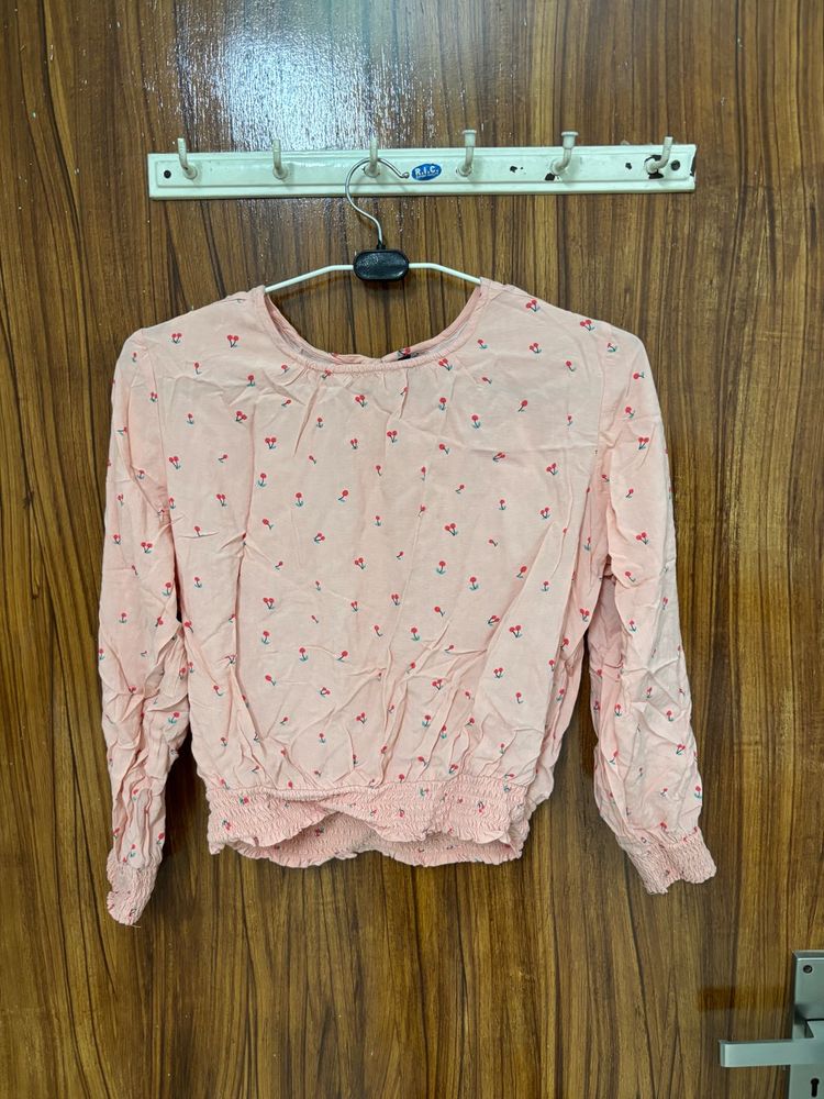 Pink Cherry Print Top