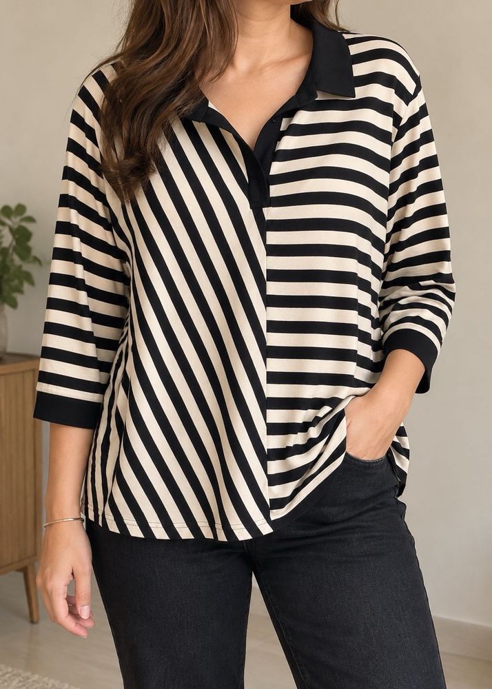 Classic Striped Polo Shirt