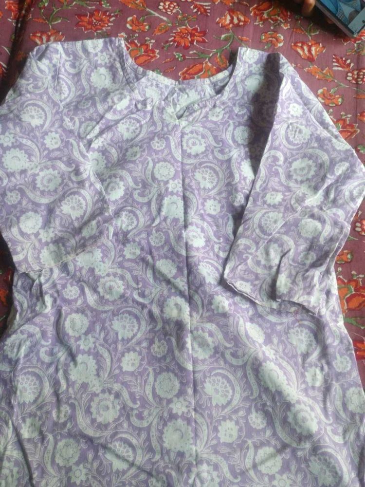 Lilac Paisley Print Kurta