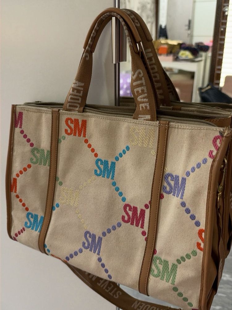 Steve Madden "SM" Monogram Tote Bag