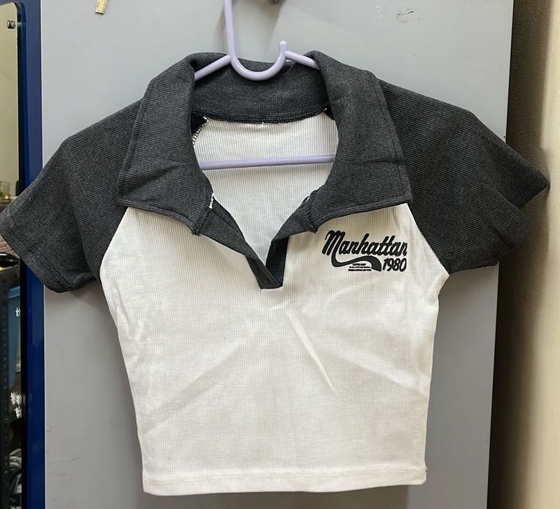 Manhattan 1980 Crop Polo Shirt