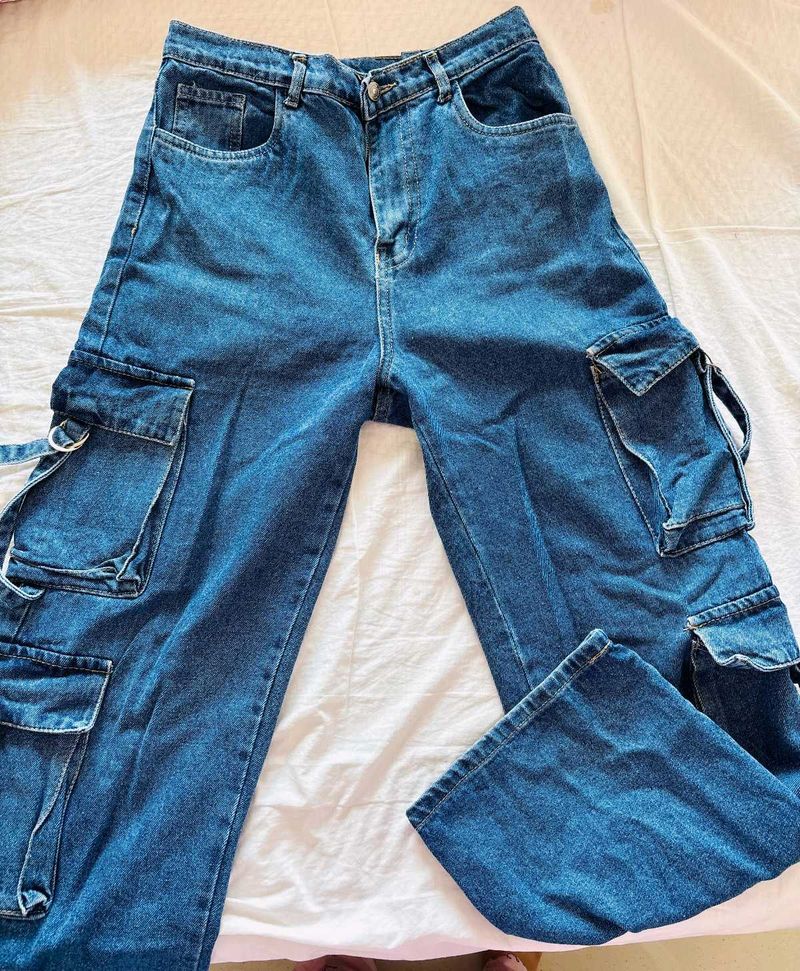 Denim Cargo Jeans