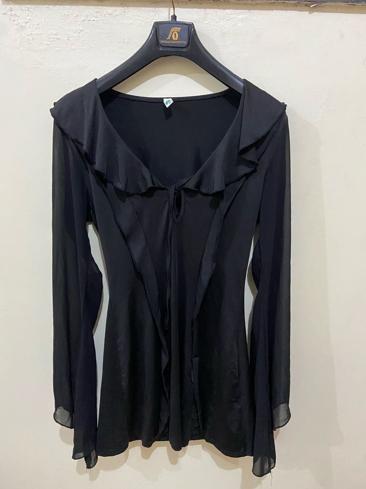 Elegant Black Ruffle dress