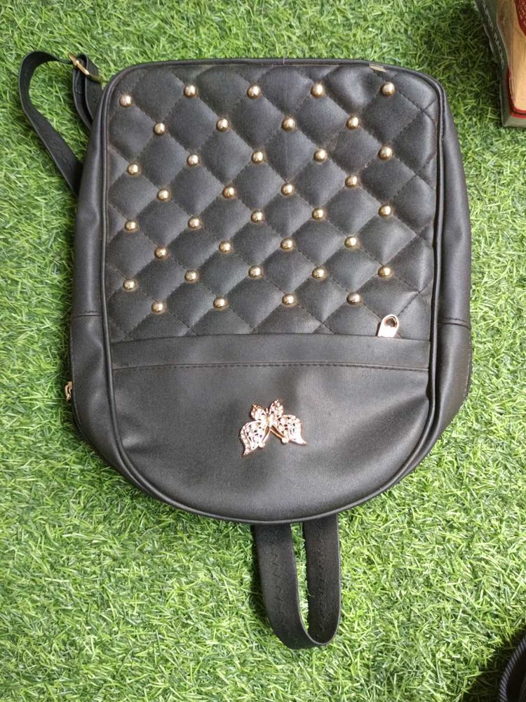 Stylish Quilted Black Backpack