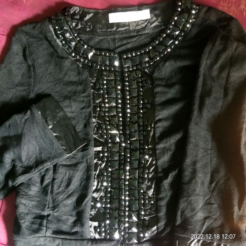 PORES JEWEL BLACK CARDIGAN